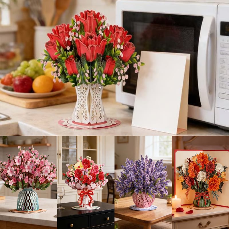 ๐55K+ SOLD! ๐ผ๐ Forever-Blooming 3D Flower Pop-Up Cardโ Personalized Love Message & Everlasting Bloom ๐