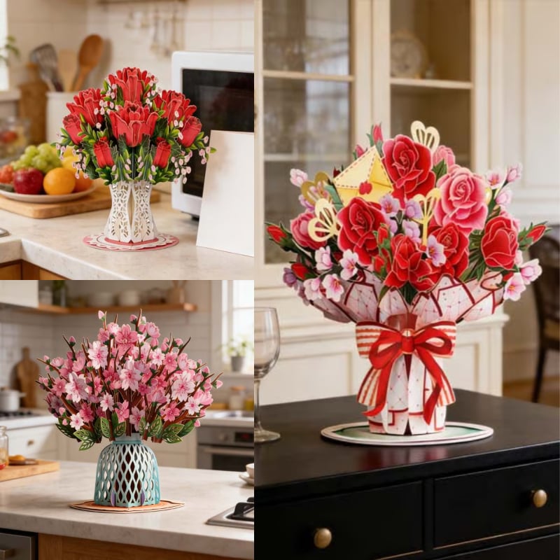 ๐55K+ SOLD! ๐ผ๐ Forever-Blooming 3D Flower Pop-Up Cardโ Personalized Love Message & Everlasting Bloom ๐