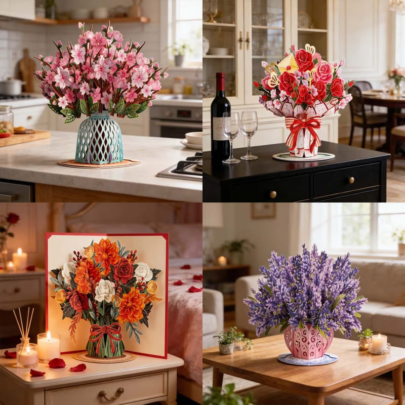 ๐55K+ SOLD! ๐ผ๐ Forever-Blooming 3D Flower Pop-Up Cardโ Personalized Love Message & Everlasting Bloom ๐