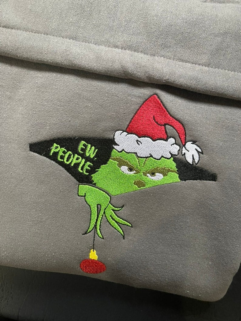 Ew People Grinch Embroidered Shirt