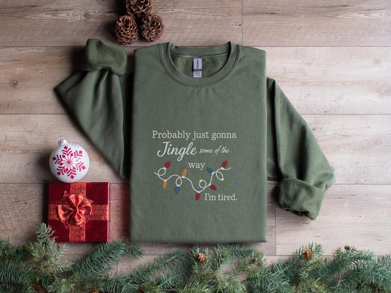 Embroidered Funny Christmas Sweatshirt, Embroidered Christmas Crewneck Sweatshirt, Embroidered Jingle Bells Christmas, Custom Xmas Gift